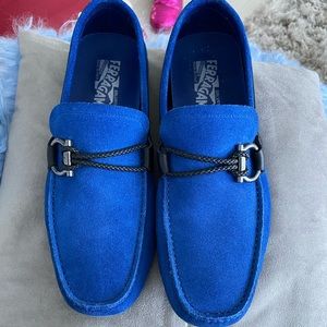 Salvatore Ferragamo blue suede Loafers